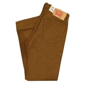 Levi's 501 Jeans New Mens Original Button Fly Color Mustard Brown 33X30